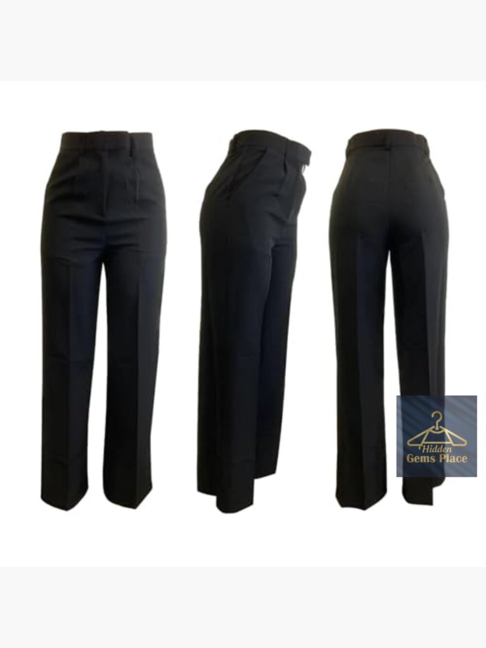 Wide Leg Dress Pants High Waisted Straight Slacks Business Office Work Trousers - Picture 5 of 6